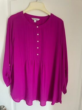 Women's Counterparts Magenta Blouse Size L New with Tags Flowy Lightweight Comfy